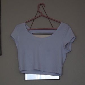 white geometric embossed crop top w/ strappy back